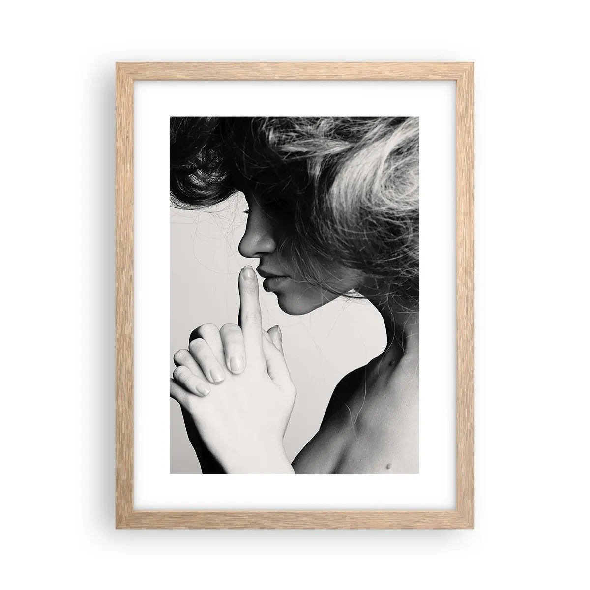 Poster in cornice rovere chiaro - Ascoltando se stessa - 30x40 cm