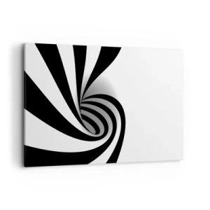 Quadro su tela - Stampe su Tela - Vortice ottico astratto in bianco e nero - 120x80cm - Eppur si muove - Decorazione murale moderna per soggiorno e camera da letto ARTTOR