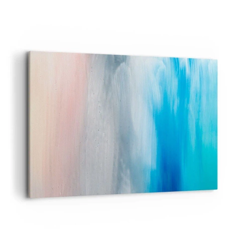Quadro su tela - Stampe su Tela - Pennellate astratte nei toni del blu e del rosa - 100x70cm - Gli elementi: l'aria - Decorazione murale moderna per soggiorno e camera da letto ARTTOR