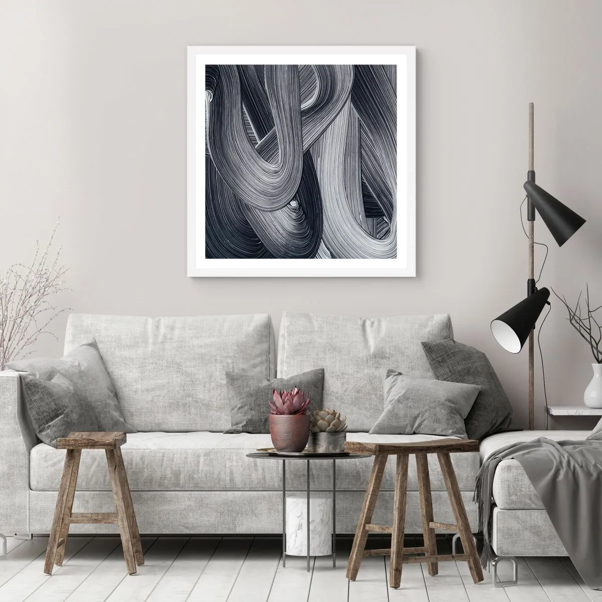 Poster in cornice bianca - La fluidità della realtà - 30x30 cm