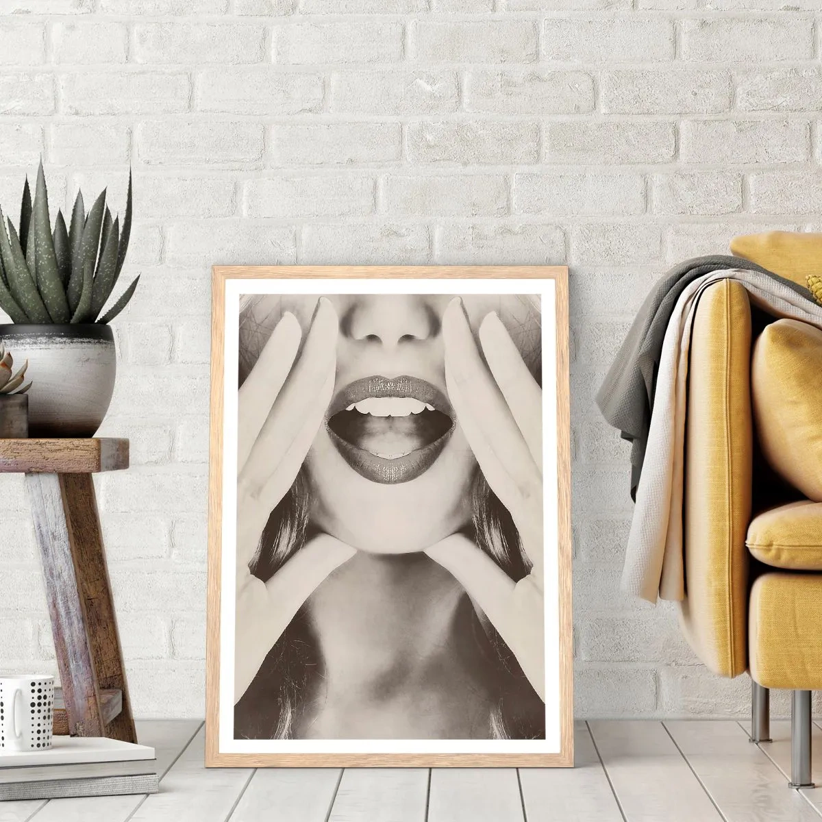 Poster in cornice rovere chiaro - Arrivo! - 40x50 cm