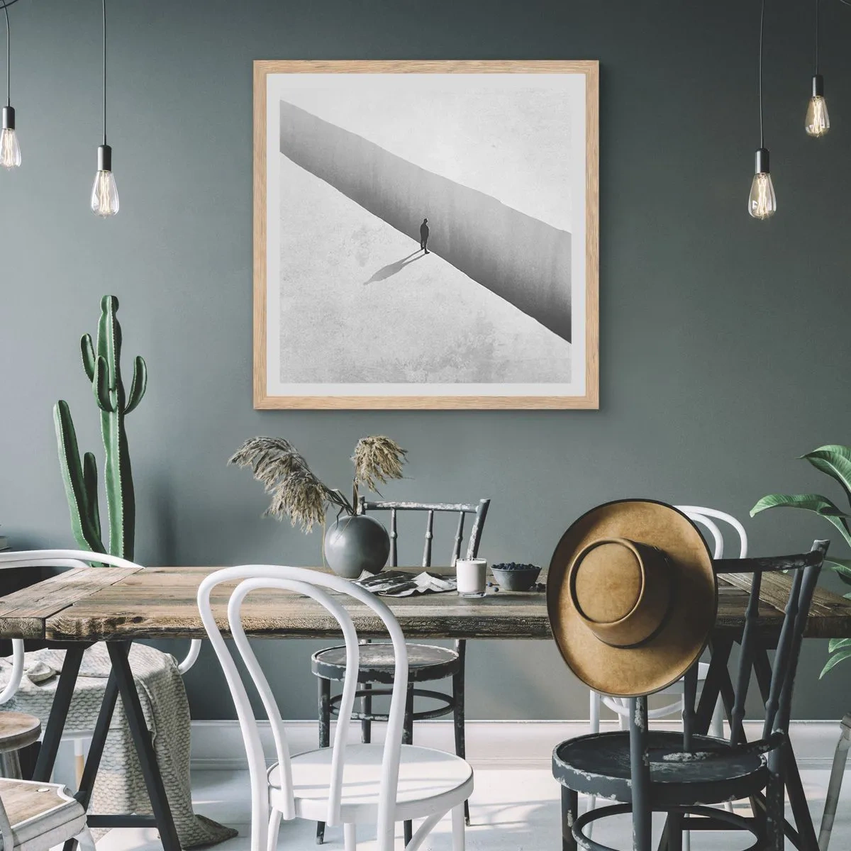 Poster in cornice rovere chiaro - Un obiettivo chiaro - 40x40 cm