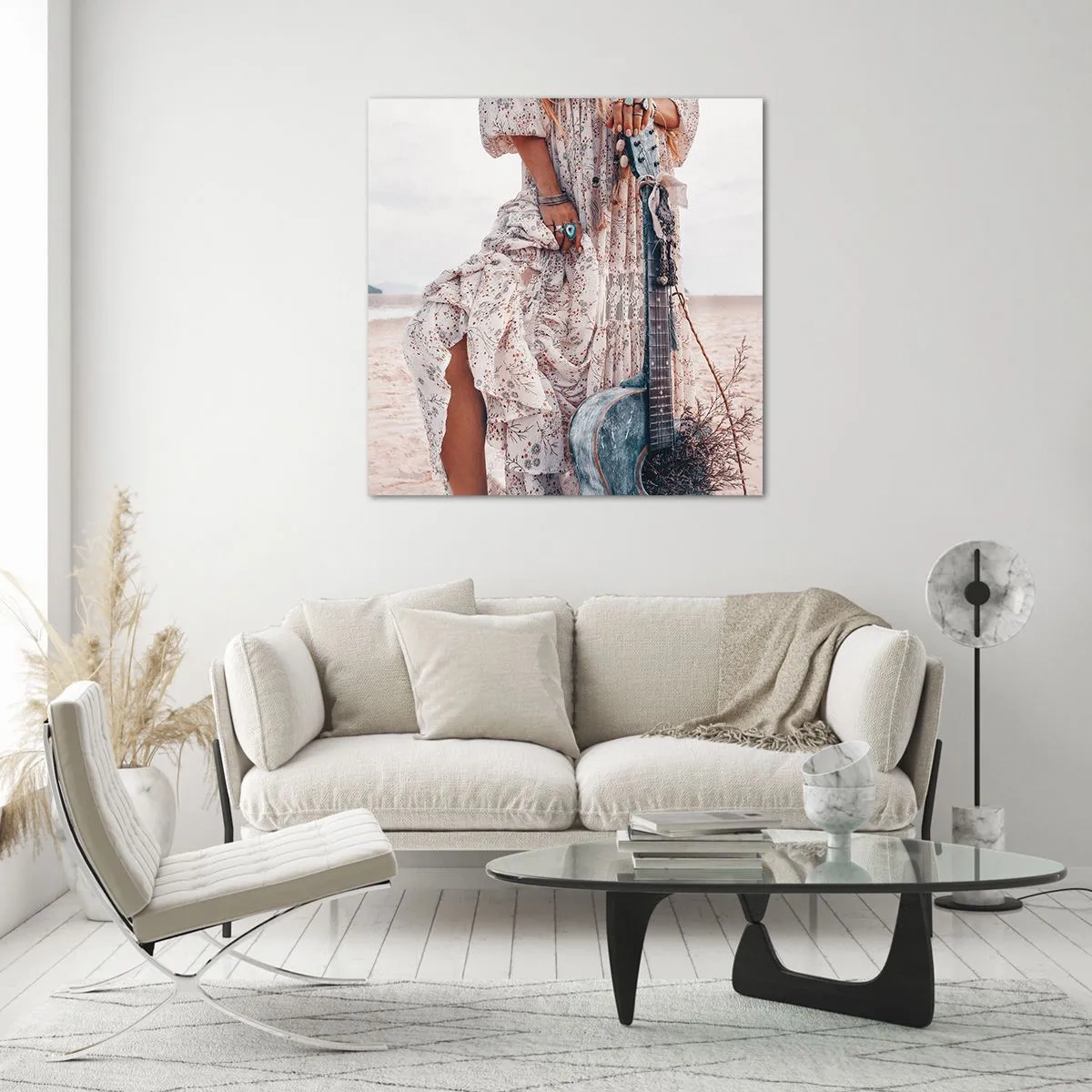 Quadro su vetro - Figli dei fiori in cammino - 40x40 cm