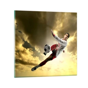 Quadro su vetro - Il cielo del calcio - 40x40 cm