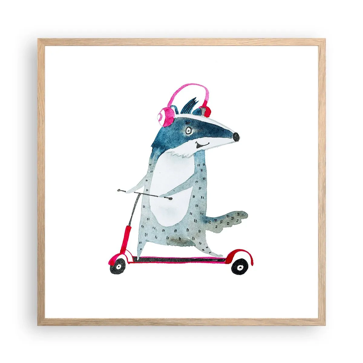 Poster in cornice rovere chiaro - Tassi di gioia - 60x60 cm