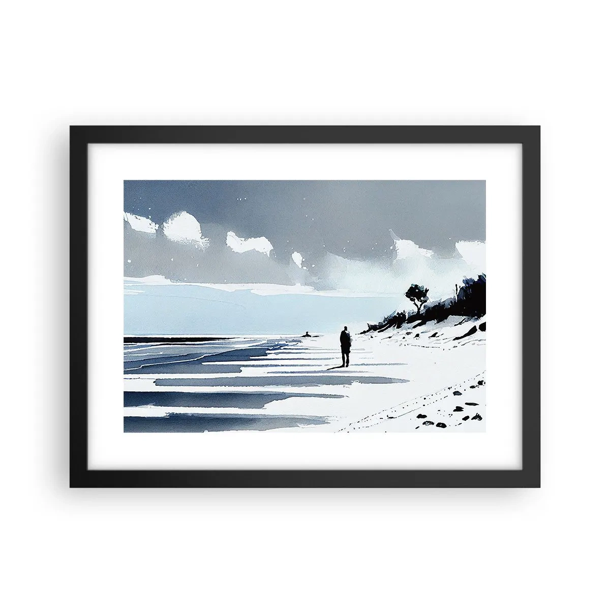 Poster in cornice nera - Solo con se stesso - 40x30 cm