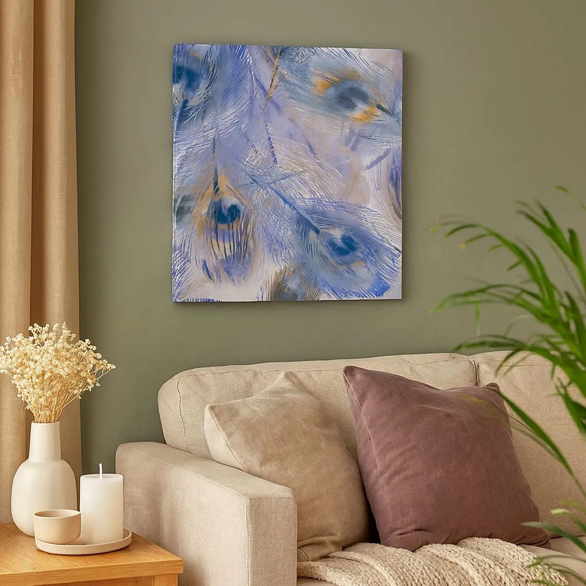 Quadro su tela - Stampe su Tela - Composizione a occhio di pavone - 30x30 cm