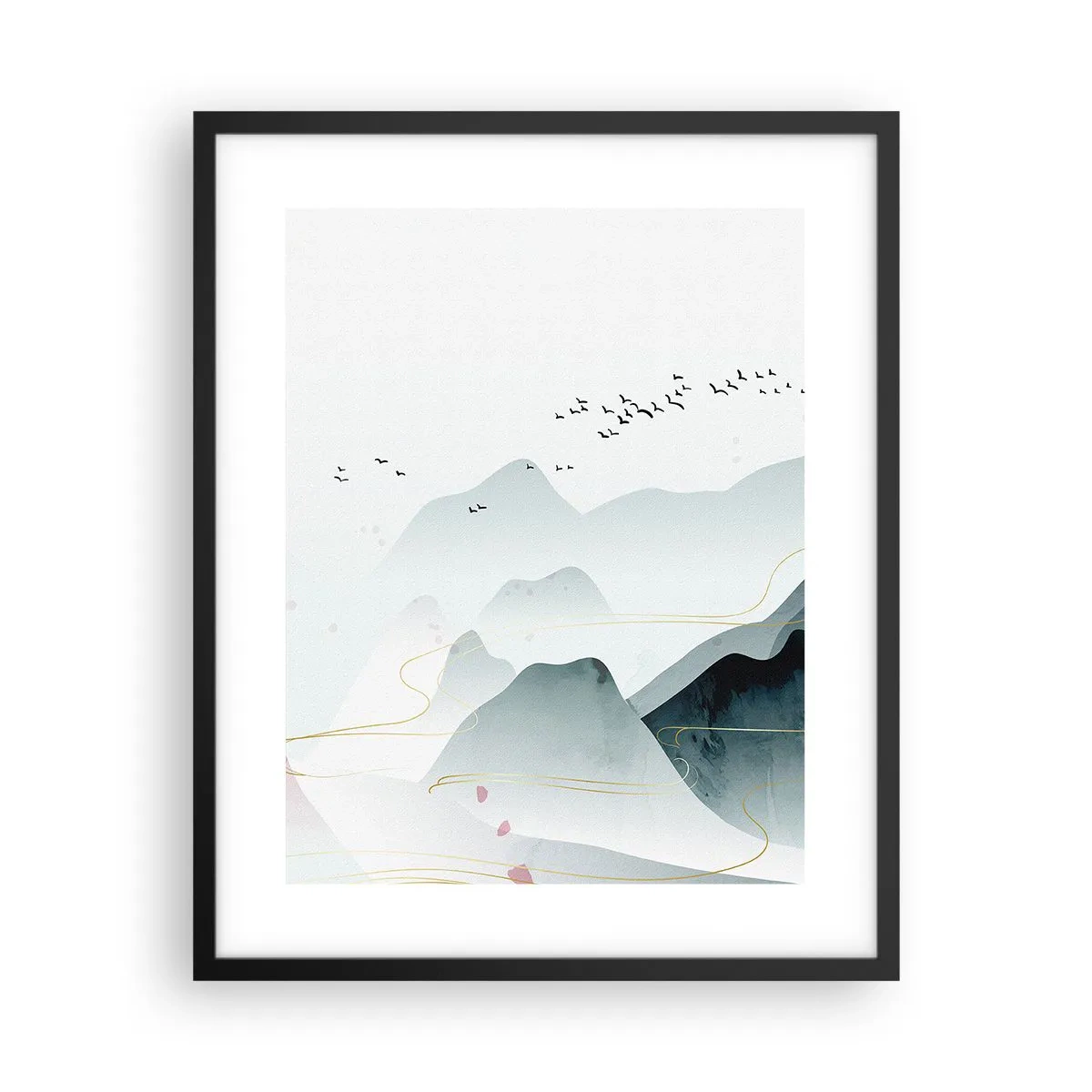 Poster in cornice nera - Oltre le cime - 40x50 cm