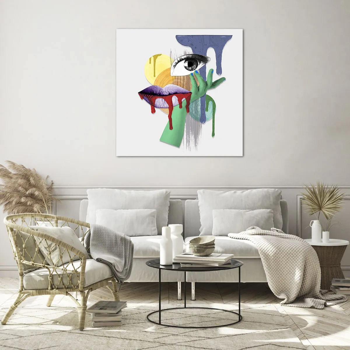 Quadro su vetro - Ritratto disintegrato - 60x60 cm