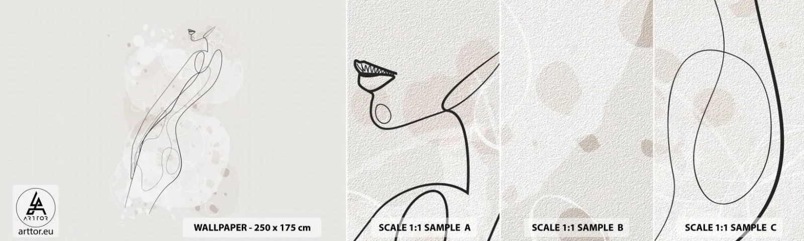 Campione Di Fotomurale Standard Eco - Errando con lo sguardo - Grafica, Linea artistica, Donne - 100x30 cm