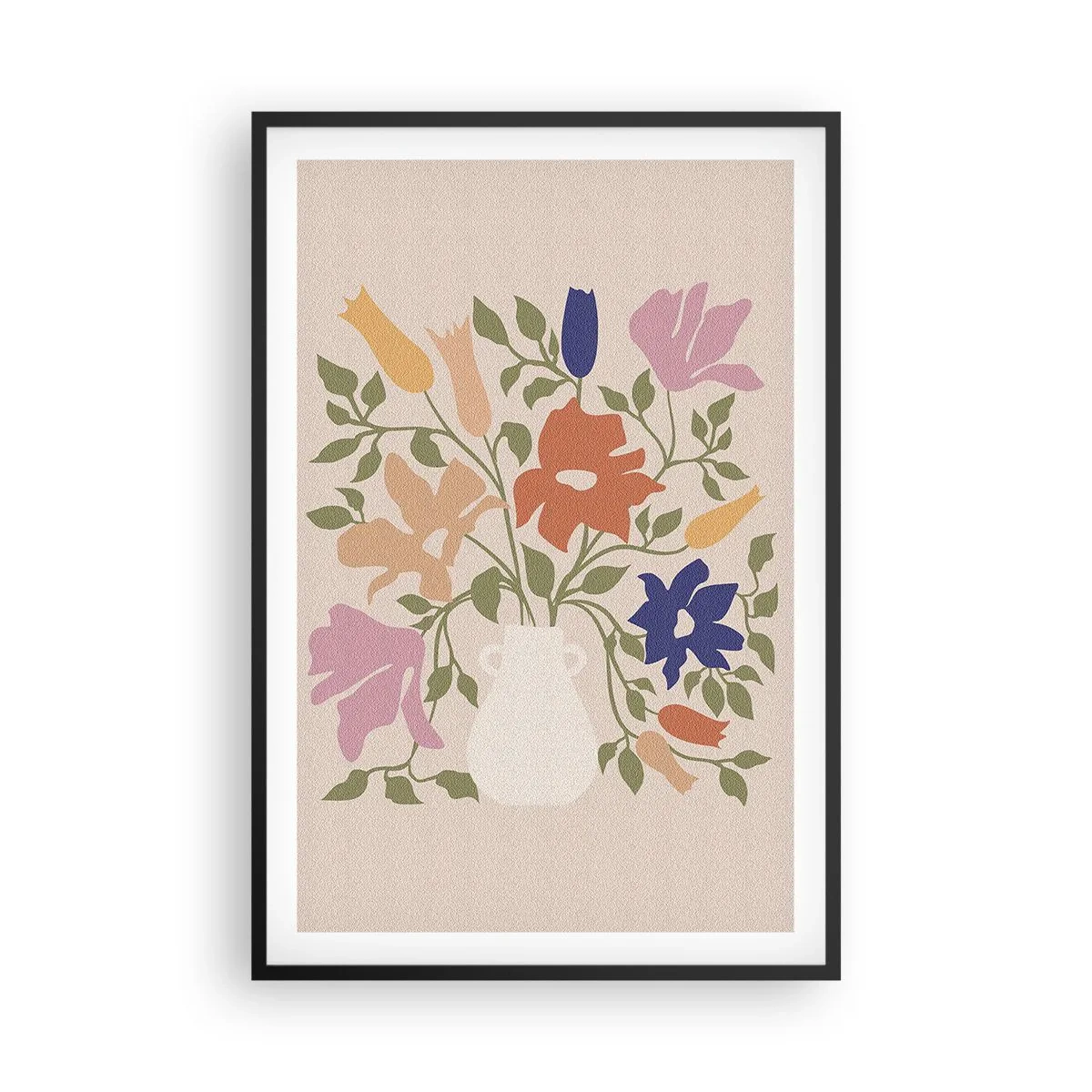 Poster in cornice nera - Bouquet delicato - 61x91 cm