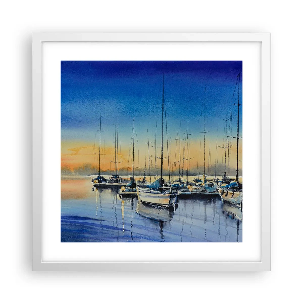 Poster in cornice bianca - La fine di una buona giornata - 40x40 cm