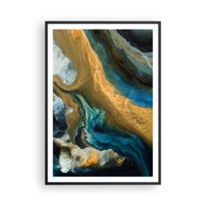 Poster in cornice nera - Blu-oro: influenza reciproca - 70x100 cm
