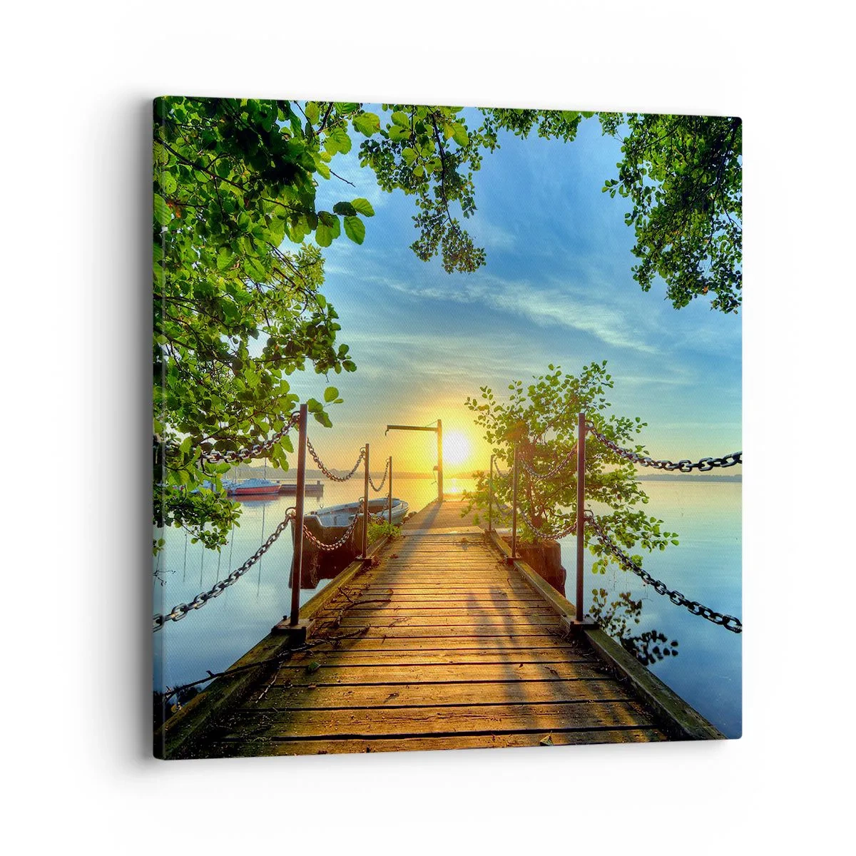 Quadro su tela - Stampe su Tela - Tramonto sul lago - 40x40 cm