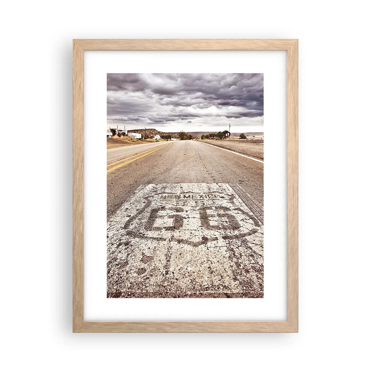 Poster in cornice rovere chiaro - La Route 66: una leggenda americana - 30x40 cm
