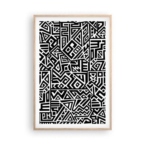 Poster in cornice rovere chiaro - Composizione precolombiana - 61x91 cm