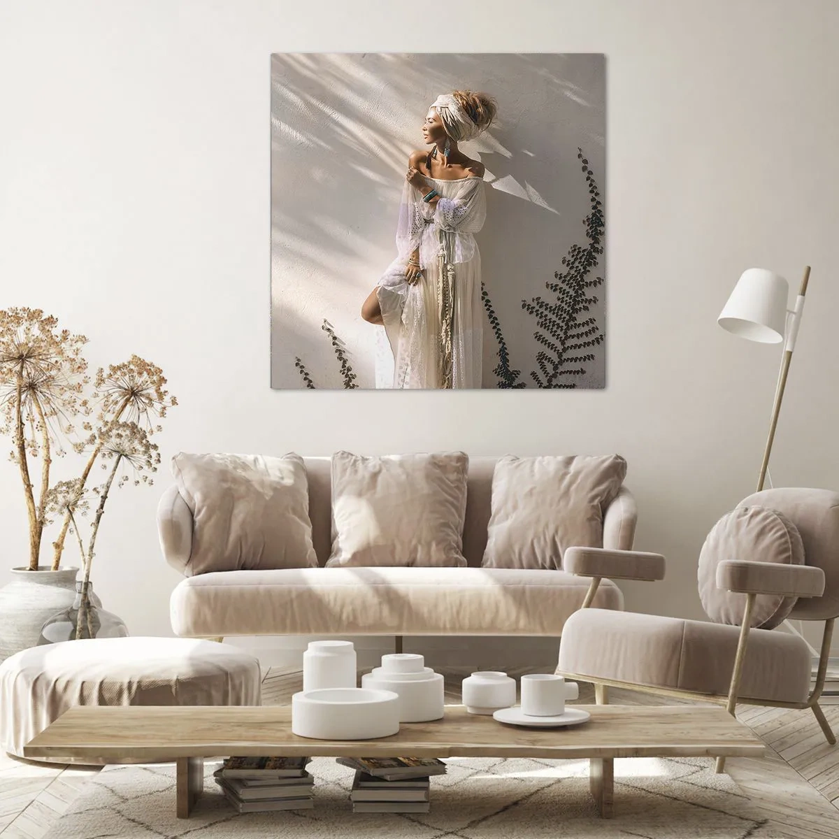 Quadro su tela - Stampe su Tela - Il sole e la ragazza - 40x40 cm