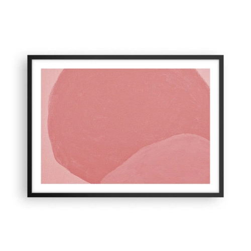 Poster in cornice nera - Delicata astrazione nei toni del rosa, forme organiche e minimalismo - 70x50cm - Composizione organica in rosa - Decorazione murale moderna per soggiorno e camera da letto ARTTOR