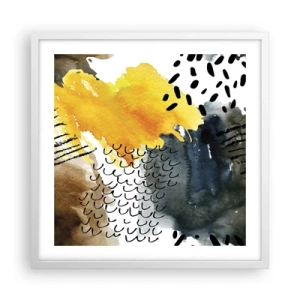 Poster in cornice bianca - L'incontro degli elementi - 50x50 cm