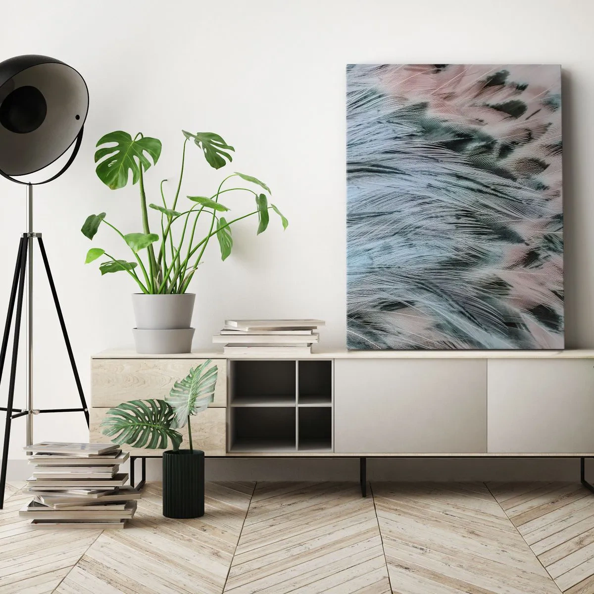 Quadro su tela - Stampe su Tela - Piumino rosa zaffiro - 55x100 cm