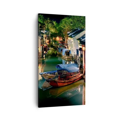 Quadro su tela - Stampe su Tela - Sera in una via cinese - 45x80 cm