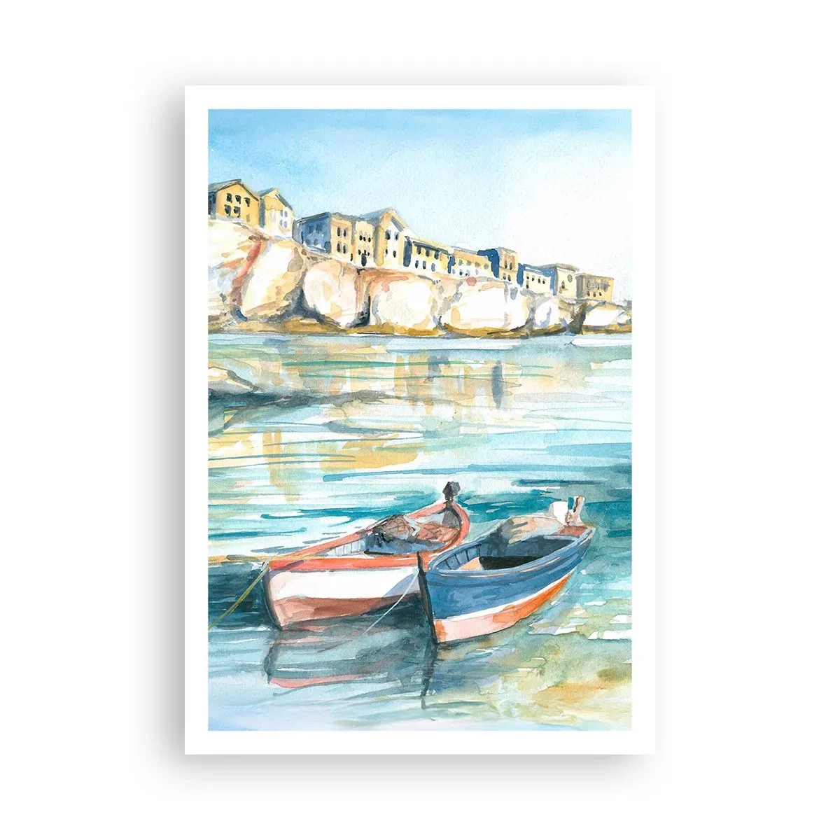 Poster - Paesaggio in azzurro - 70x100 cm