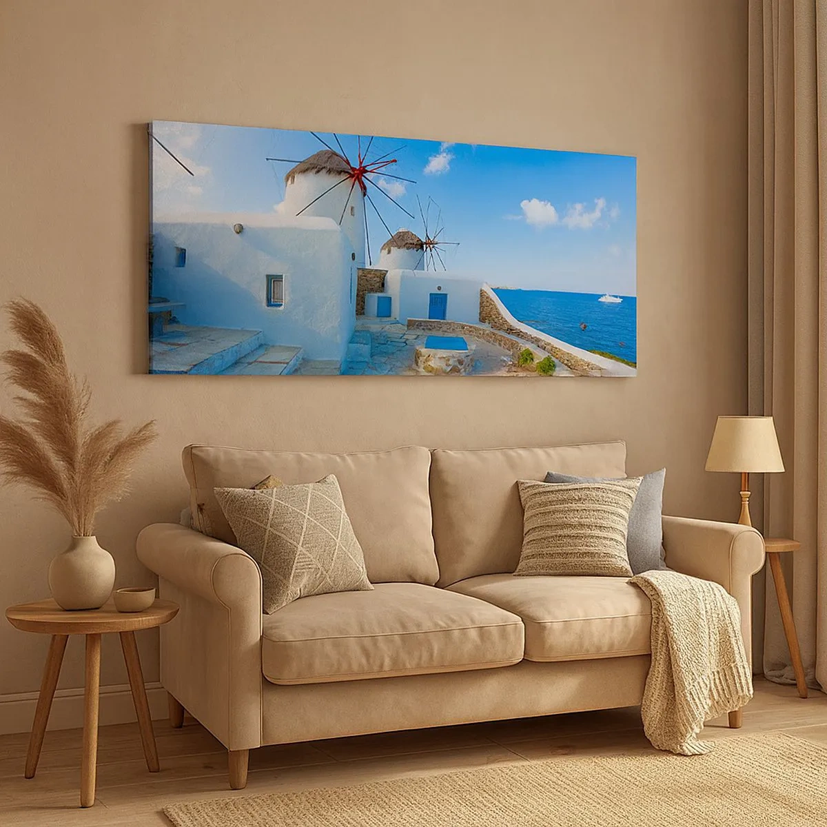 Quadro su tela - Stampe su Tela - Vento azzurro sul mare - 100x40 cm