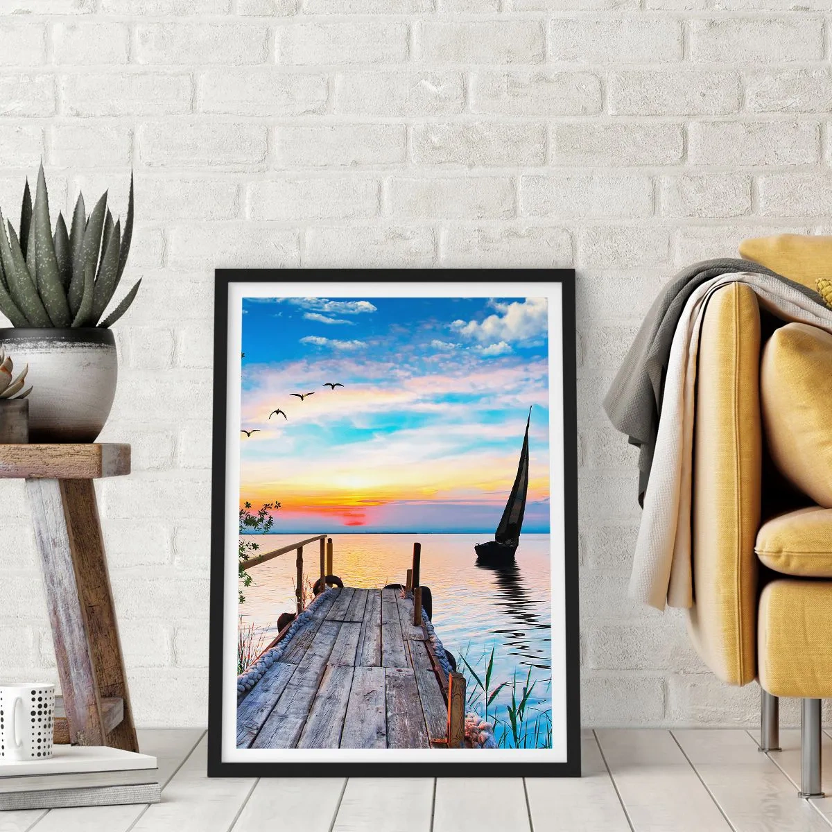 Poster in cornice nera - Buona sera - 40x50 cm