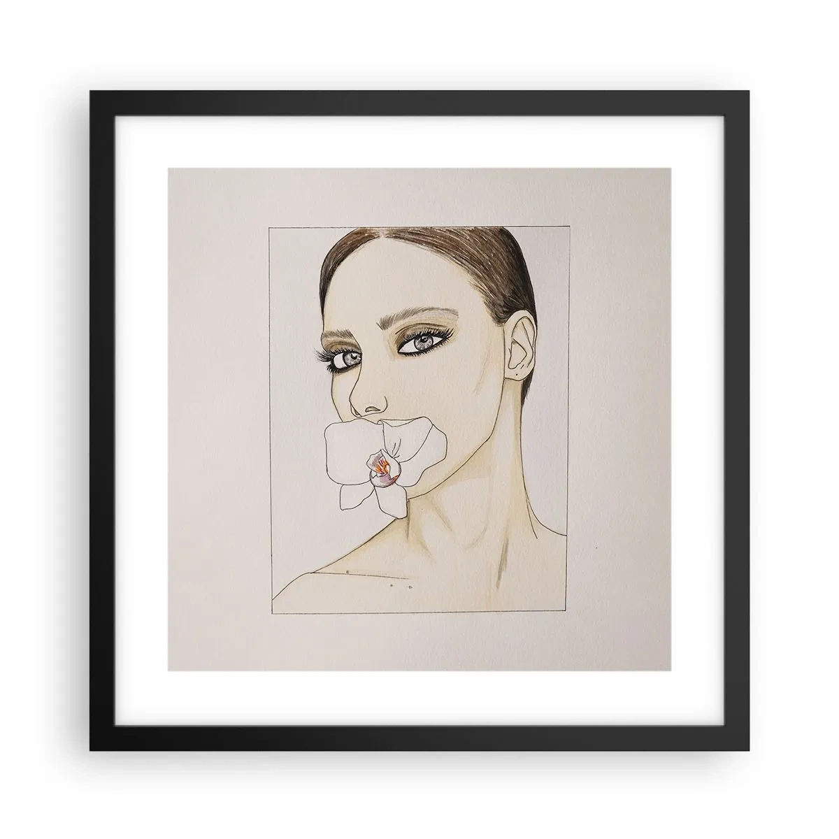 Poster in cornice nera - Simbolo di eleganza e bellezza - 40x40 cm