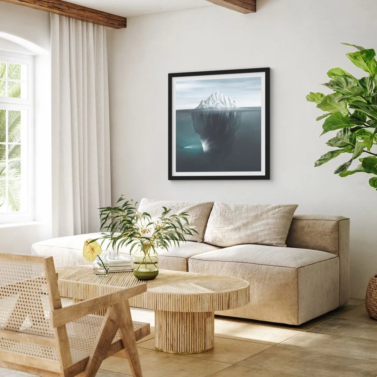 Poster in cornice nera - Mistero sottomarino - 60x60 cm