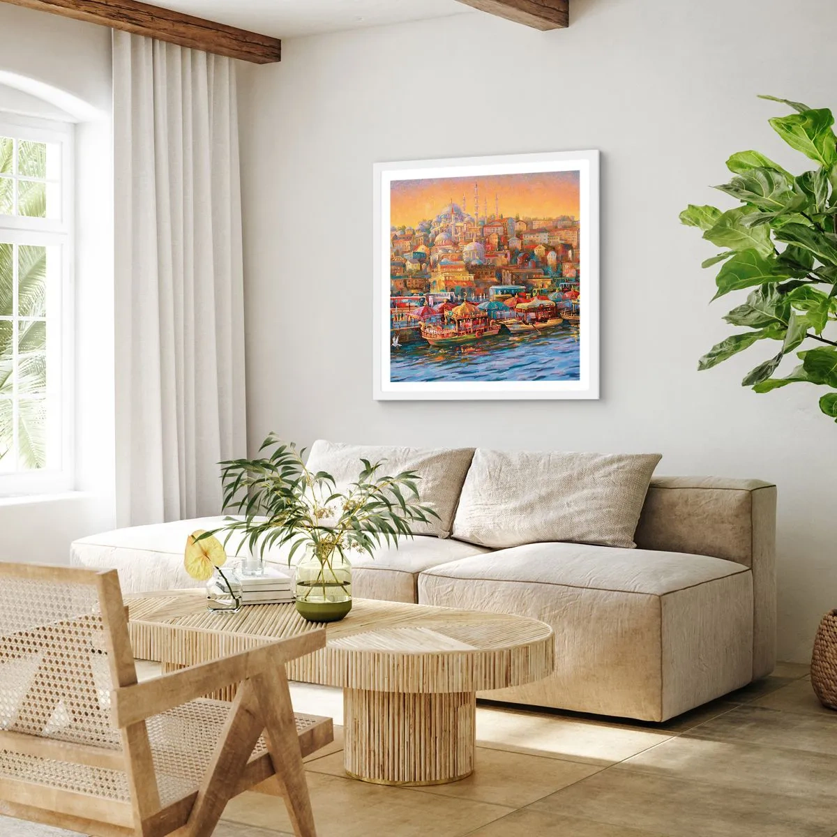 Poster in cornice bianca - Racconto da Istanbul - 50x50 cm