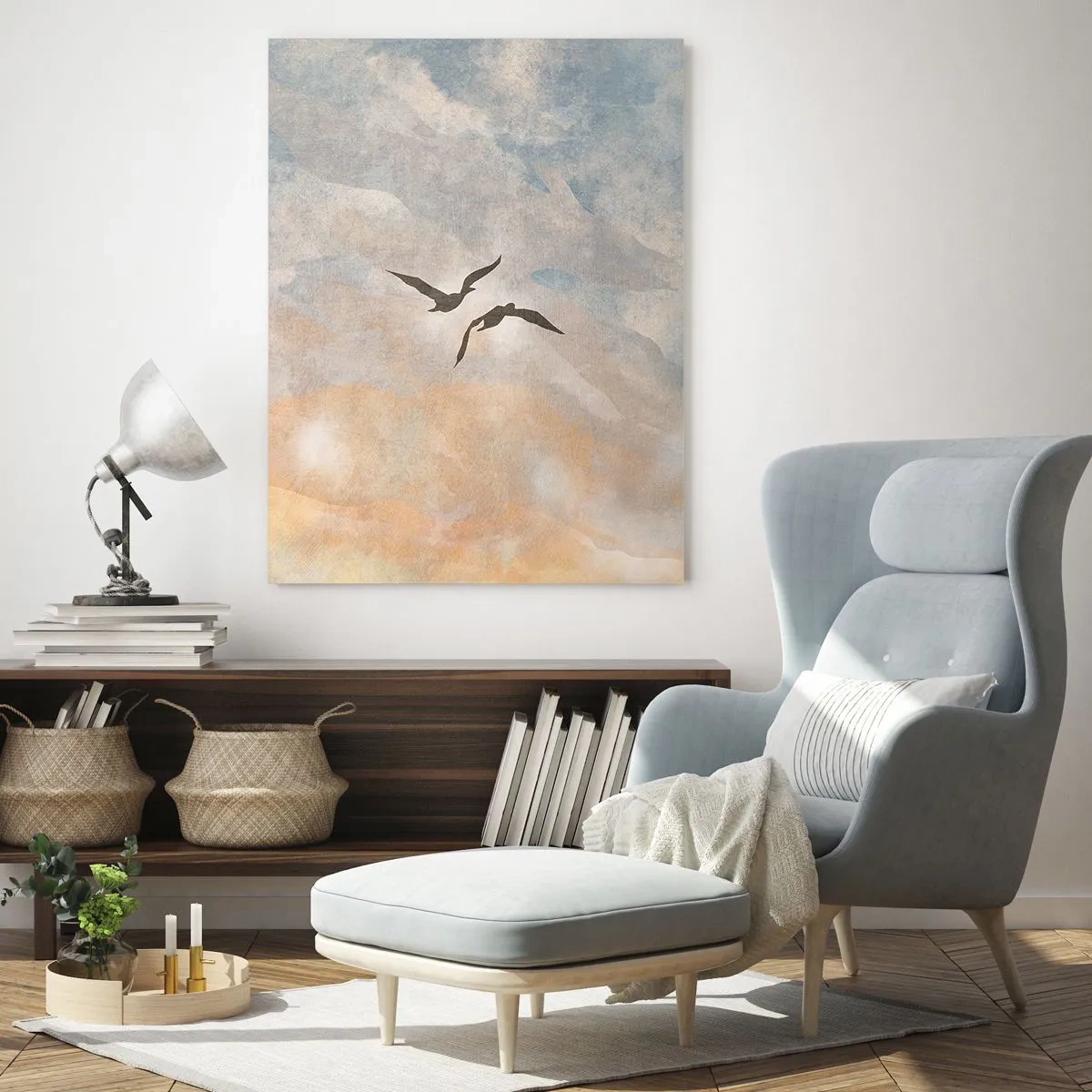 Quadro su vetro - Danza nel cielo - 70x100 cm