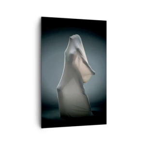 Quadro su tela - Stampe su Tela - Una figura in tessuto bianco su uno sfondo scuro - 80x120cm - Desideri nascosti - Decorazione murale moderna per soggiorno e camera da letto ARTTOR