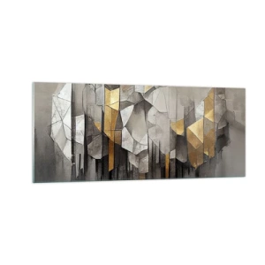 Quadro su vetro - Composizione di ghiaccio e luce - 100x40 cm