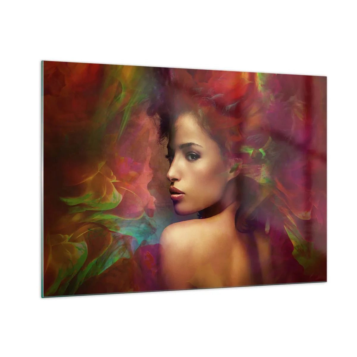 Quadro su vetro - Più bella dell'arcobaleno, delicata come la nebbia - 100x70 cm