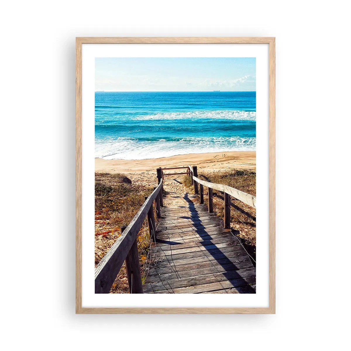 Poster in cornice rovere chiaro - Corri! - 50x70 cm