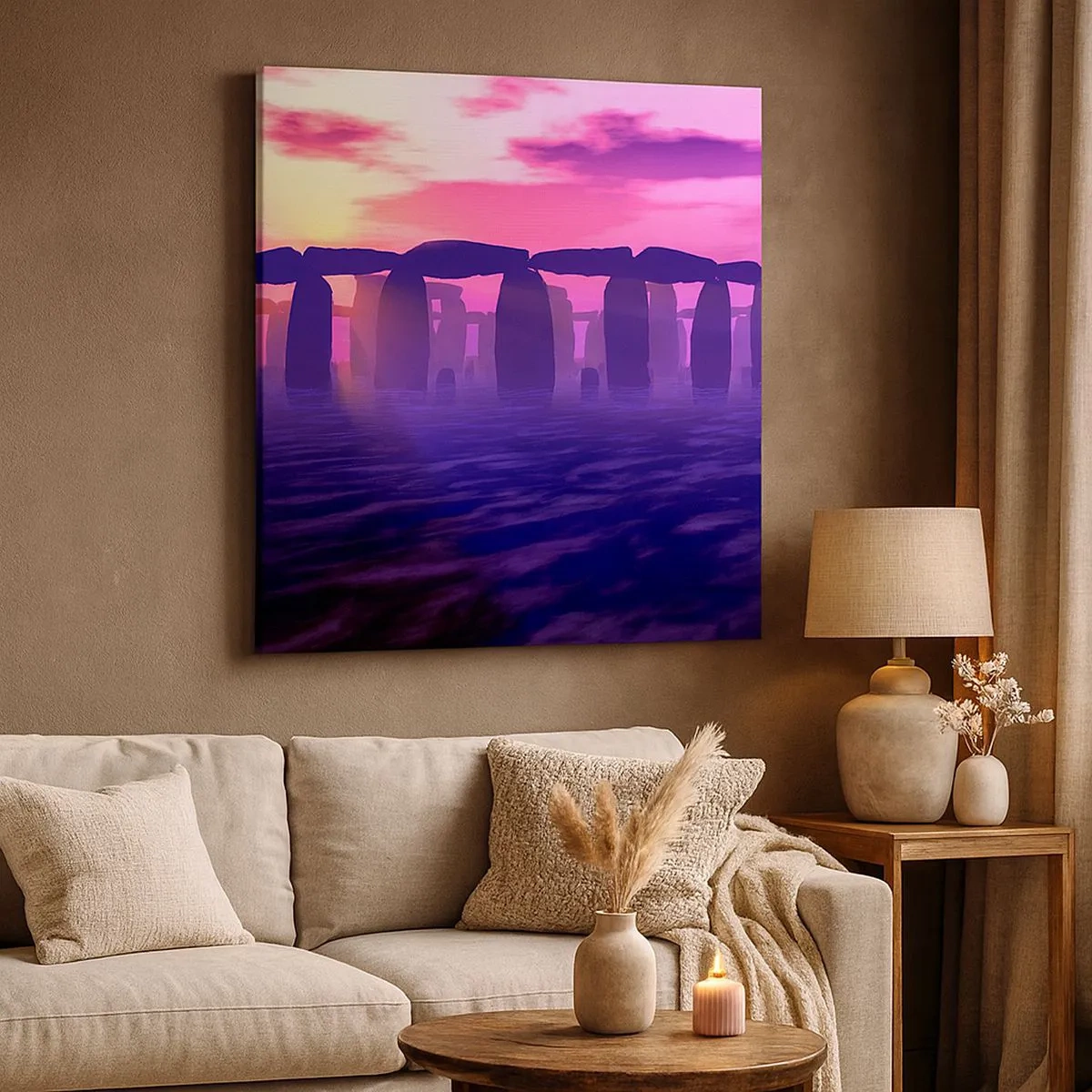 Quadro su tela - Stampe su Tela - Mistero in un'alba nebbiosa - 30x30 cm