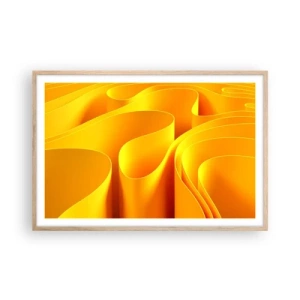 Poster in cornice rovere chiaro - Come onde di sole - 91x61 cm