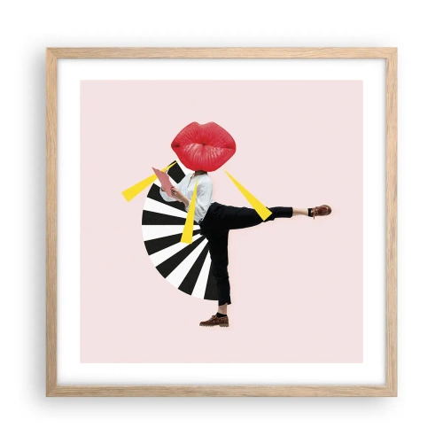 Poster in cornice rovere chiaro - Pop-art surrealistica - 50x50 cm