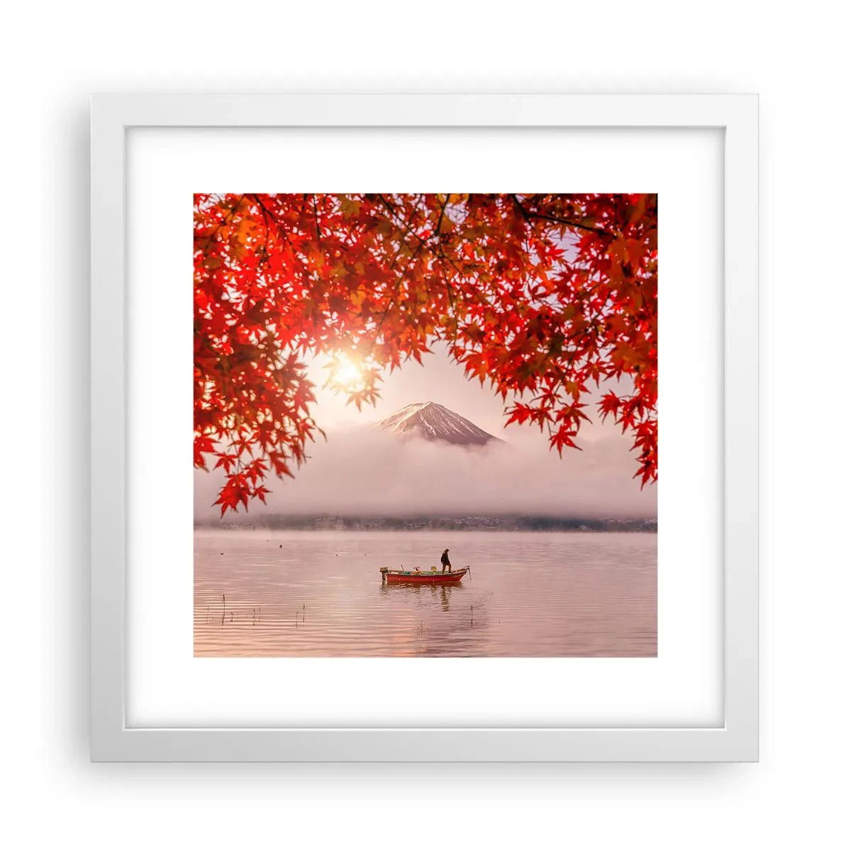 Poster in cornice bianca - Nell'atmosfera del Giappone - 30x30 cm