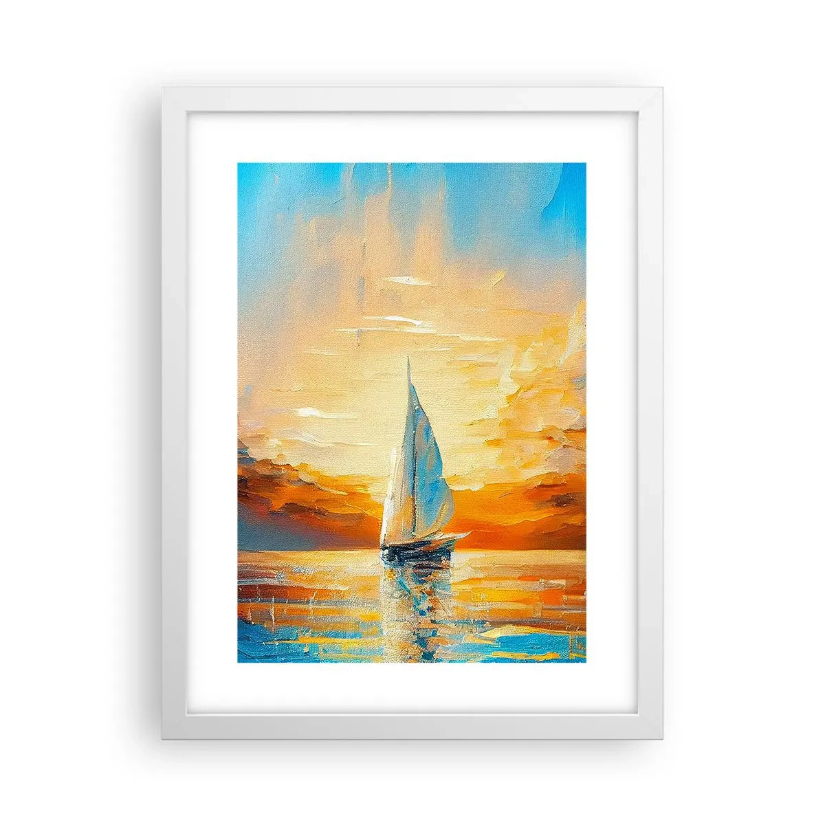 Poster in cornice bianca - Navigando nell'oro - 30x40 cm
