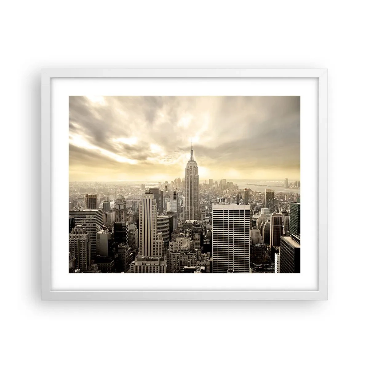 Poster in cornice bianca - New York in grigio - 50x40 cm