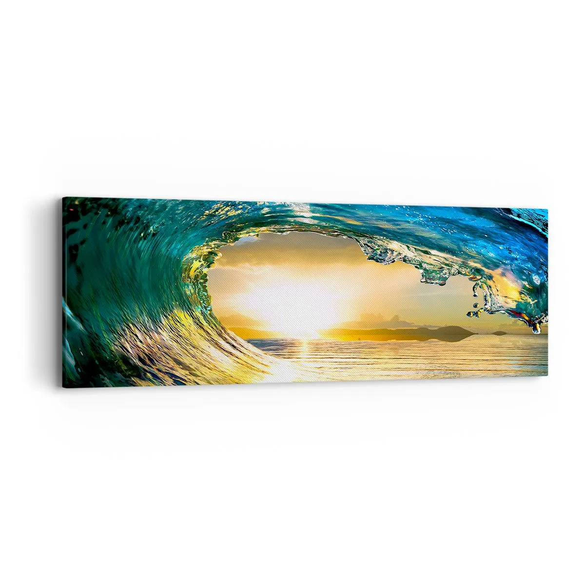 Quadro su tela - Stampe su Tela - Nel cristallo oro e smeraldo - 90x30 cm