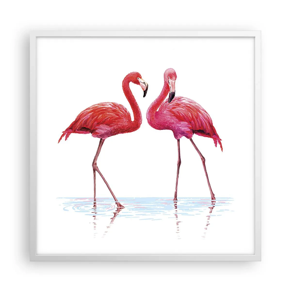 Poster in cornice bianca - Appuntamento in rosa - 60x60 cm
