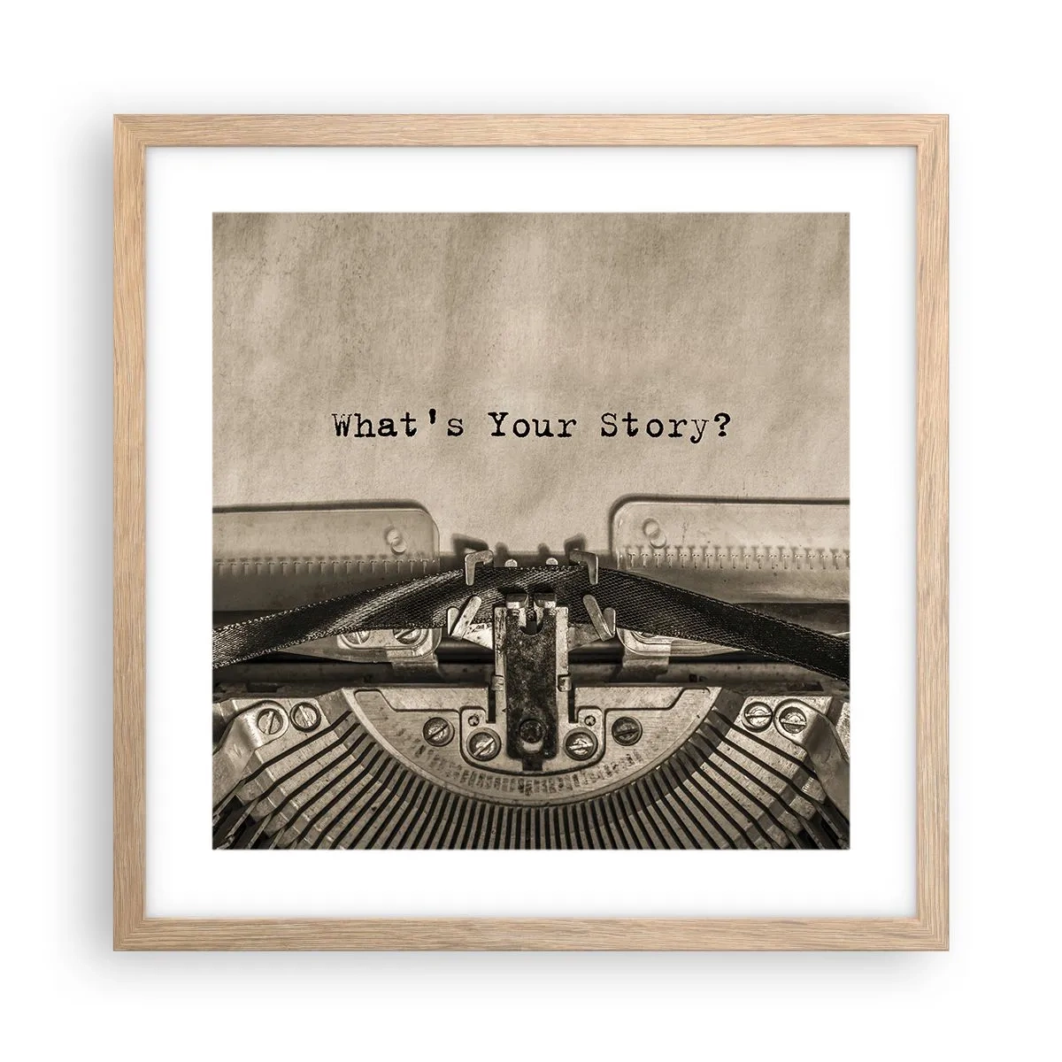 Poster in cornice rovere chiaro - Rispondimi - 40x40 cm