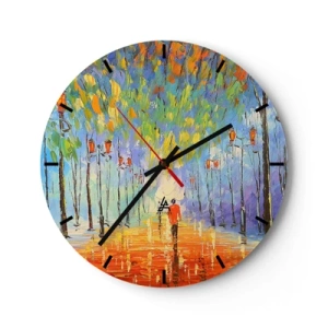 Orologio da parete - Orologio in Vetro - Canzone notturna sotto la pioggia - 40x40 cm