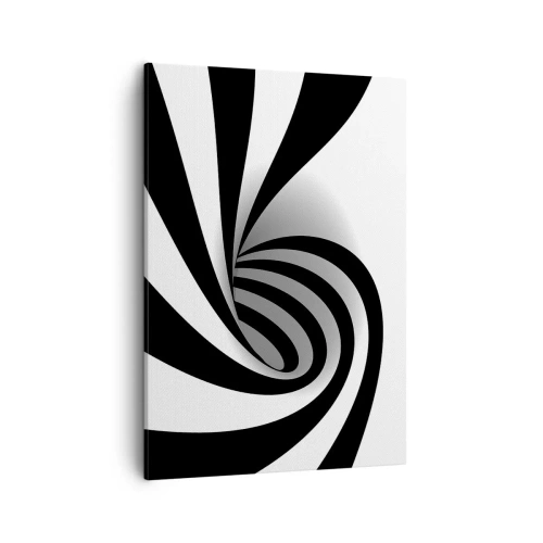 Quadro su tela - Stampe su Tela - Vortice ottico astratto in bianco e nero - 50x70cm - Eppur si muove - Decorazione murale moderna per soggiorno e camera da letto ARTTOR