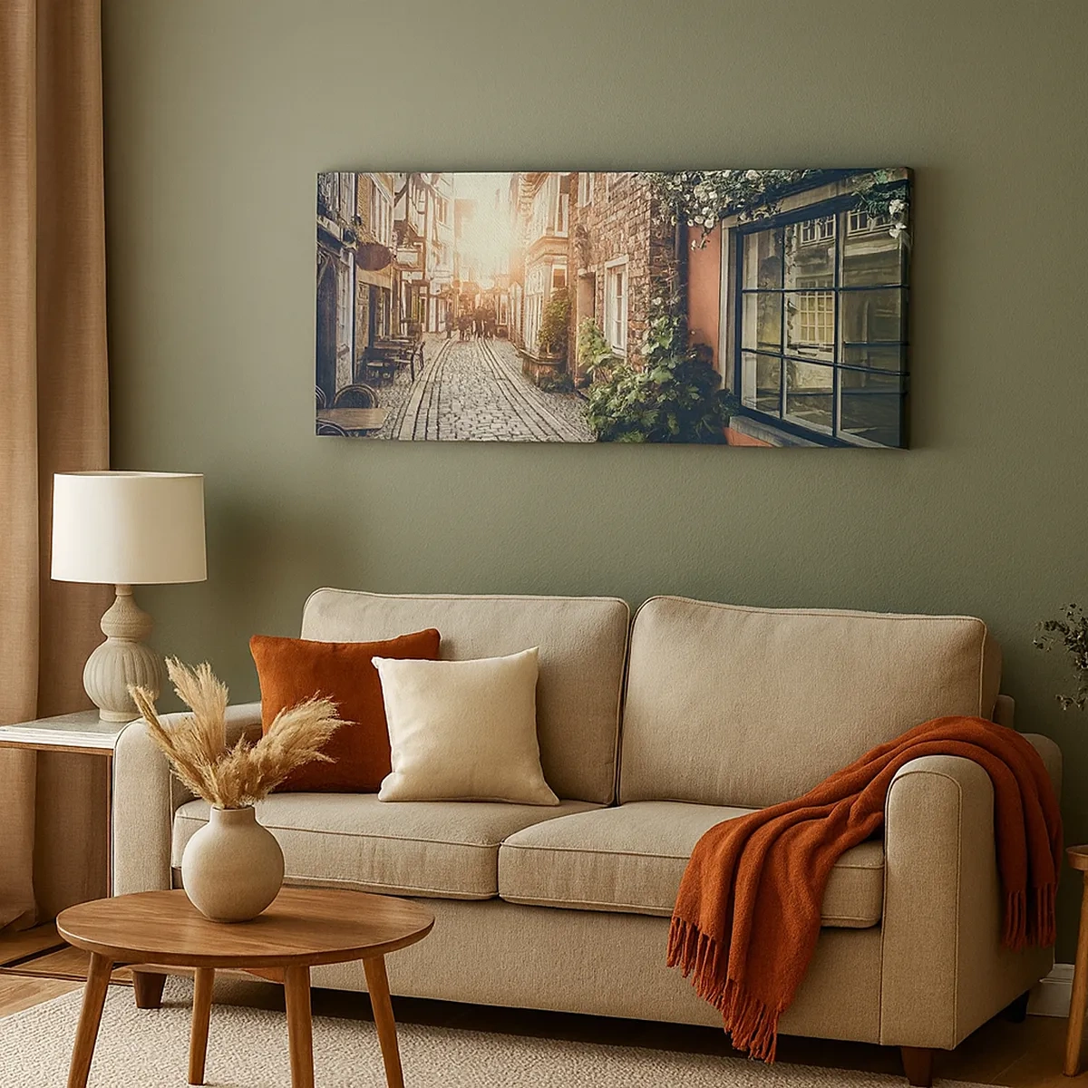 Quadro su tela - Stampe su Tela - L'angolo delle rose nella luce rosata - 30x30 cm