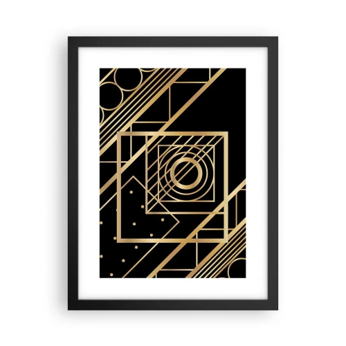 Poster in cornice nera - Geometria dorata - 30x40 cm