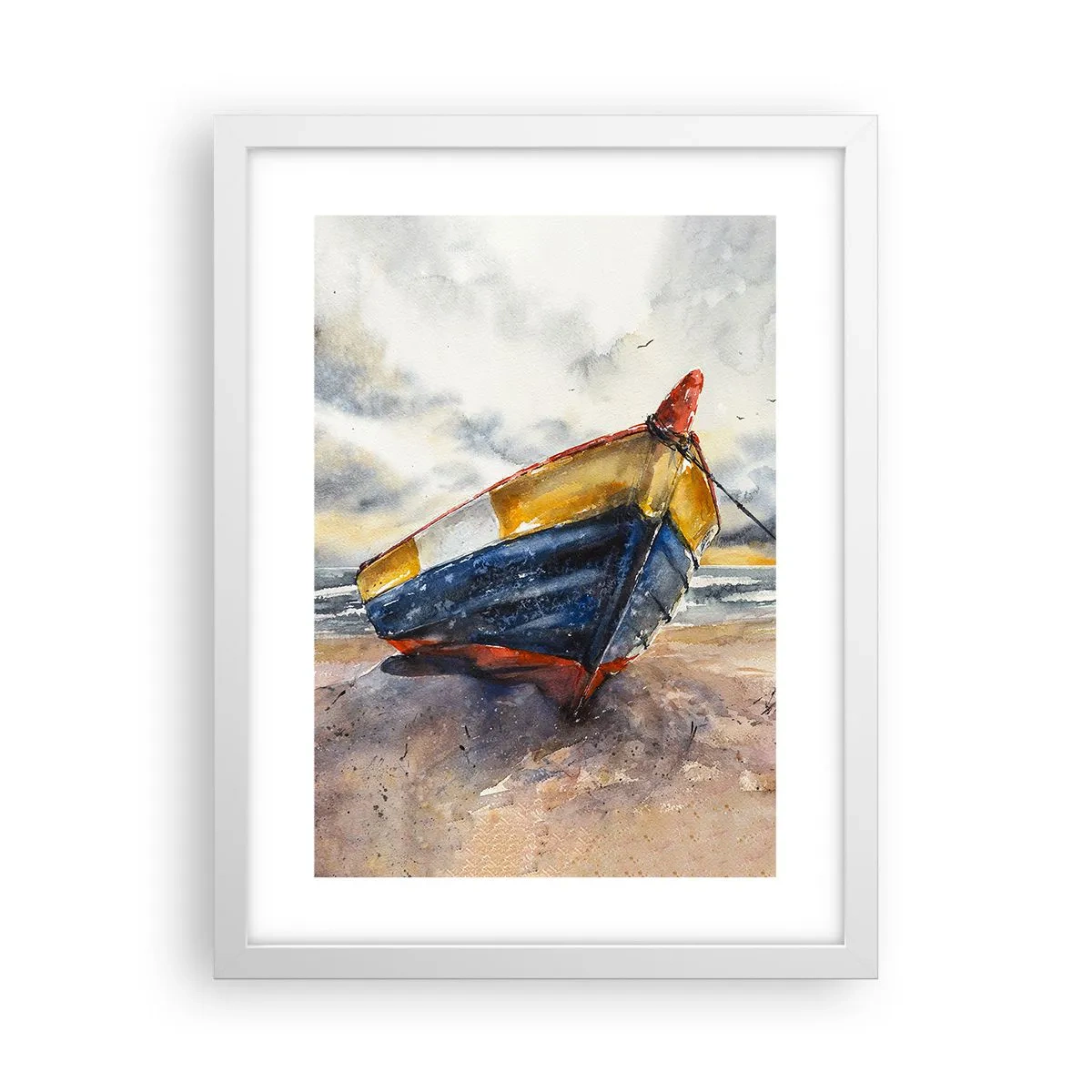 Poster in cornice bianca - Riposo sulla riva - 30x40 cm